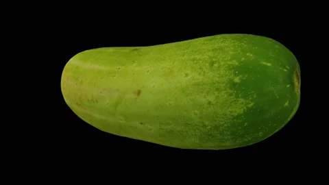 Rotating Emerald White Cucumber on Black Background (Looping) Stock Footage 150234384
