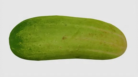 Rotating Emerald White Cucumber on Transparent Background (Looping) Stock Footage 150234003