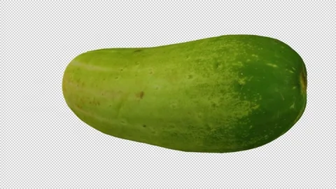 Rotating Emerald White Cucumber on Transparent Background (Looping) Stock Footage 150234328