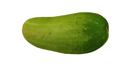 Rotating Emerald White Cucumber on White Background (Looping) Stock Footage 150234532