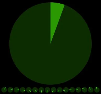 Rotating empty radar screen or sonar display. Segmented circle with thin slic Stock-Illustration