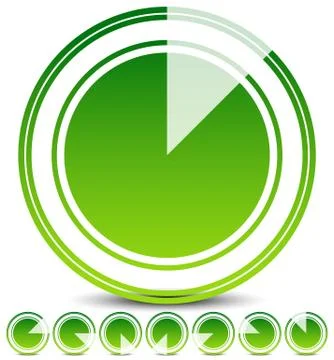 Rotating empty radar screen or sonar display. Segmented circles with thin sli Stock-Illustration