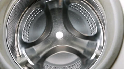 Rotating empty washing drying machine in laundry Stock-Footage 61368566
