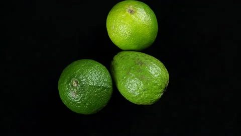 Rotating Exotic Lime Fruit On A Black Background. Stock-Footage 170323690