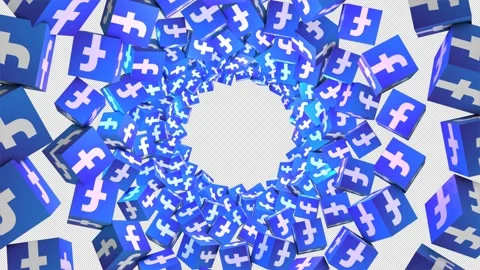Rotating Facebook Icons On Alpha Video stock 165178327