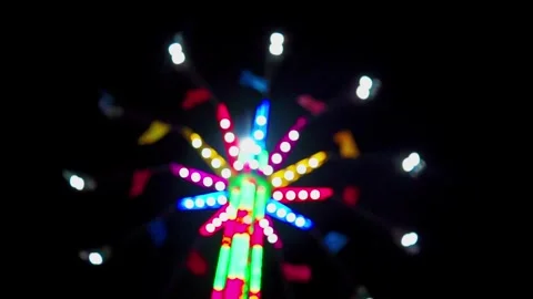 Rotating fairground ride Stock Footage 295458010