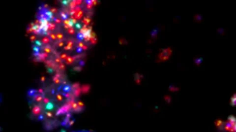 Rotating &amp; Falling Colorful Disco Cells Video stock 58300204
