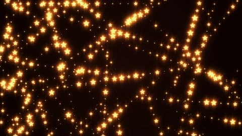 Rotating falling lines of flickering golden stars. Seamless loop Stock Footage 111853633