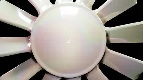 Rotating fan blades on black background. Seamless looped 3d animation Stock Footage 179985446