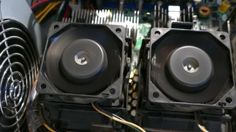 Rotating Fans on the Processor in Your Computer. Stock Footage 62489501