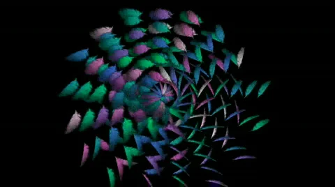 Rotating feathers fancy pattern. Stock Footage 809324