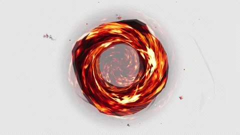 The rotating fiery whirlpool in the middle of the screen Isolated by Alpha Stock Footage 236919393
