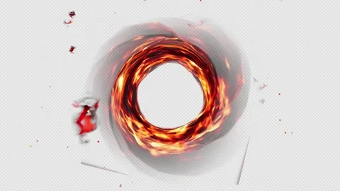The rotating fiery whirlpool in the middle of the screen Isolated by Alpha Stock Footage 236921773