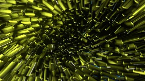 Rotating figures in the form of cylinders. Abstract background 3d rendering Stock Illustration