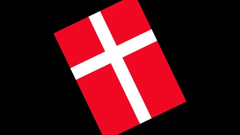 Rotating flag of the Denmark Stock Footage 87786978