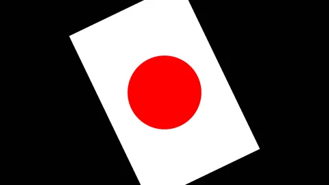 Rotating flag of the Japan Stock Footage 87823414