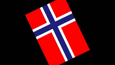 Rotating flag of the Norway Stock Footage 87678799