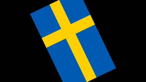 Rotating flag of the Sweden Stock-Footage 87664075