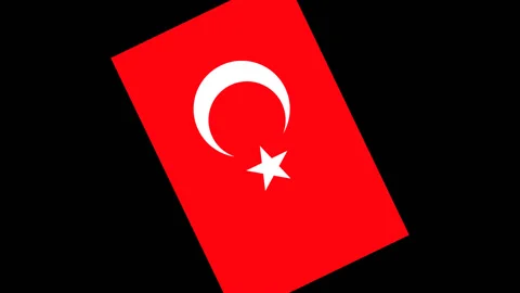 Rotating flag of the Turkey Stock Footage 87840390