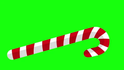 Rotating Flat Candy Cane Video stock 256603629