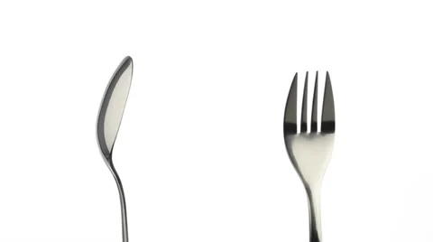 Rotating fork and spoon Stock Footage 35571287