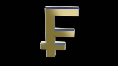 Rotating Franc currency symbol Stock Footage 48670862