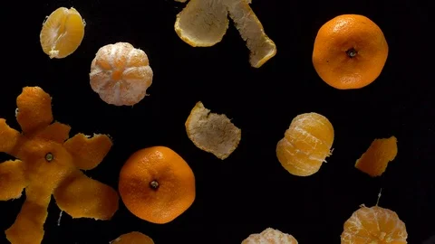 Rotating frash tangerines Stock Footage 69932857