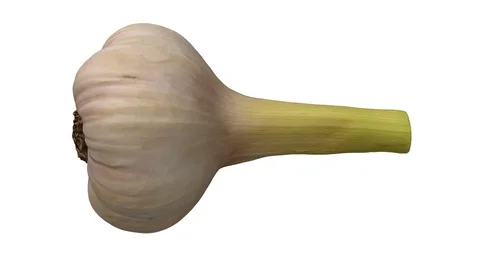 Rotating Fresh Garlic on White Background (Looping) Video stock 98438664