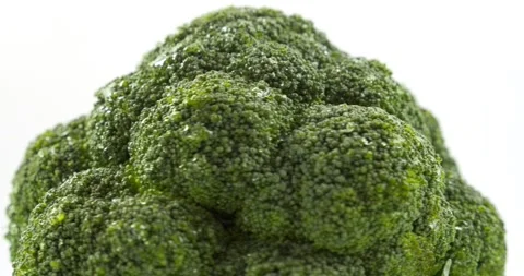 Rotating fresh green broccoli on white background, Vegetables for health. Stock-Footage 160092302