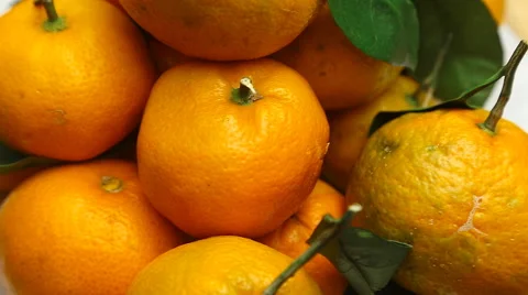 Rotating fresh Tangerines Stock Footage 58135584