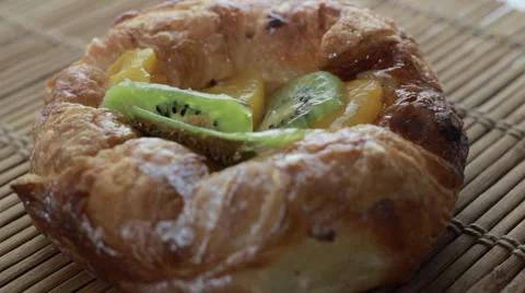 Rotating Fruit Tart macro video Stock Footage 60934354