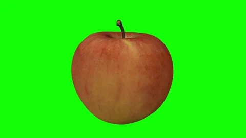 Rotating Fuji Apple on Green Background Stock Footage 79475965