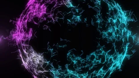 Rotating futuristic abstract Earth Triangles, dots and lines Low poly Background Stock-Footage 91542296
