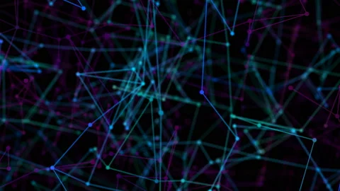 Rotating on futuristic technology molecular abstract plexus background. New Stock Footage 114307502