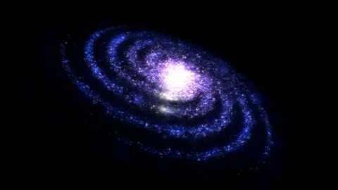 Rotating Galaxy Animation - Loop Blue Stock Footage 77070700
