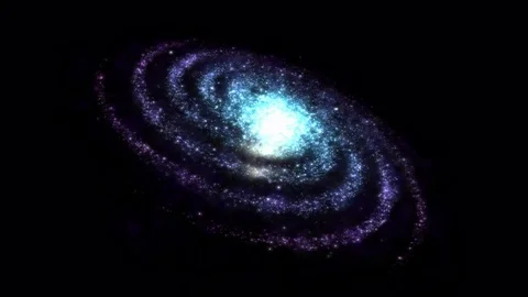 Rotating Galaxy Animation - Loop Purple Blue Stock Footage 77071089