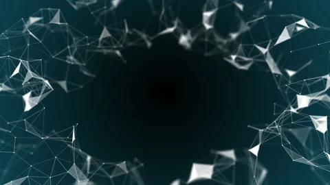 Rotating galaxy. Depth of field. Deep blue background. Abstract technology Stock Footage 96641196