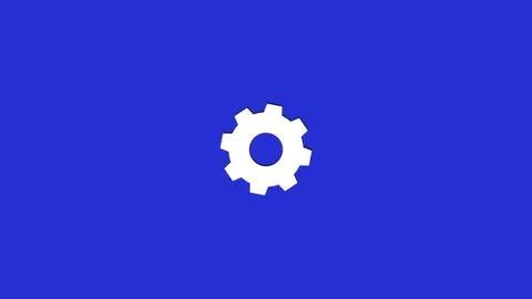 Rotating gear animation with blue screen, animated gear icon Stock Footage 302325506