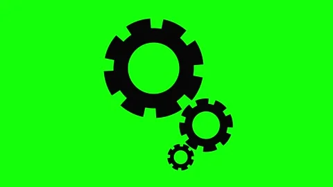 Rotating Gear Animation on Green Screen Cogwheel Motion Graphic Stock Footage 315821596