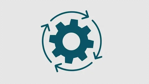 Rotating Gear with Circular Arrows Representing Workflow Process and Automation 库存影片 339759860