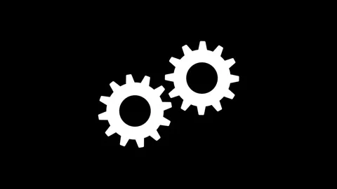 Rotating gear mechanism process settings icon animation Stock Footage 330524350