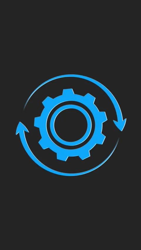 Rotating gear system animation with circular arrows indicating motion and m.. Stock Footage 338039432