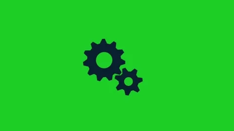 Rotating gears animation on green screen background for industrial concept loop Stock Footage 329964841