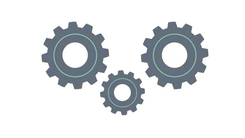 Rotating gears animation on white symbolised teamwork and interconnected systems Stock Footage 333674102