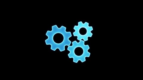 Rotating Gears, Cogwheel Loop Animation. Matte Channel Video. Stock Footage 303069450