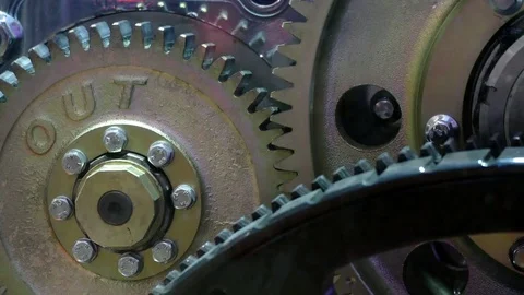 Rotating gears in the engine Stock Footage 82876083