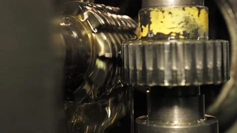 Rotating gears at the factory Stock Footage 161338978