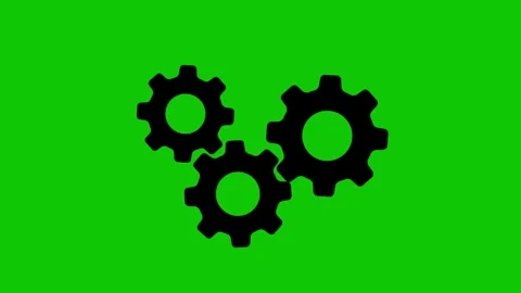 Rotating Gears Green Screen Animation Stock Footage 301865906