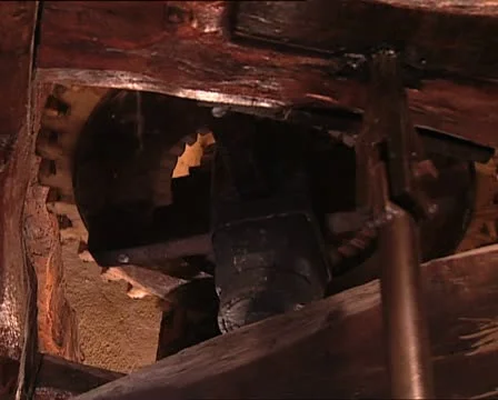 ROTATING GEARS inside a windmill det3 Video stock 21326301