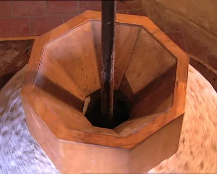 ROTATING GEARS inside a windmill TILT Stock Footage 21327655